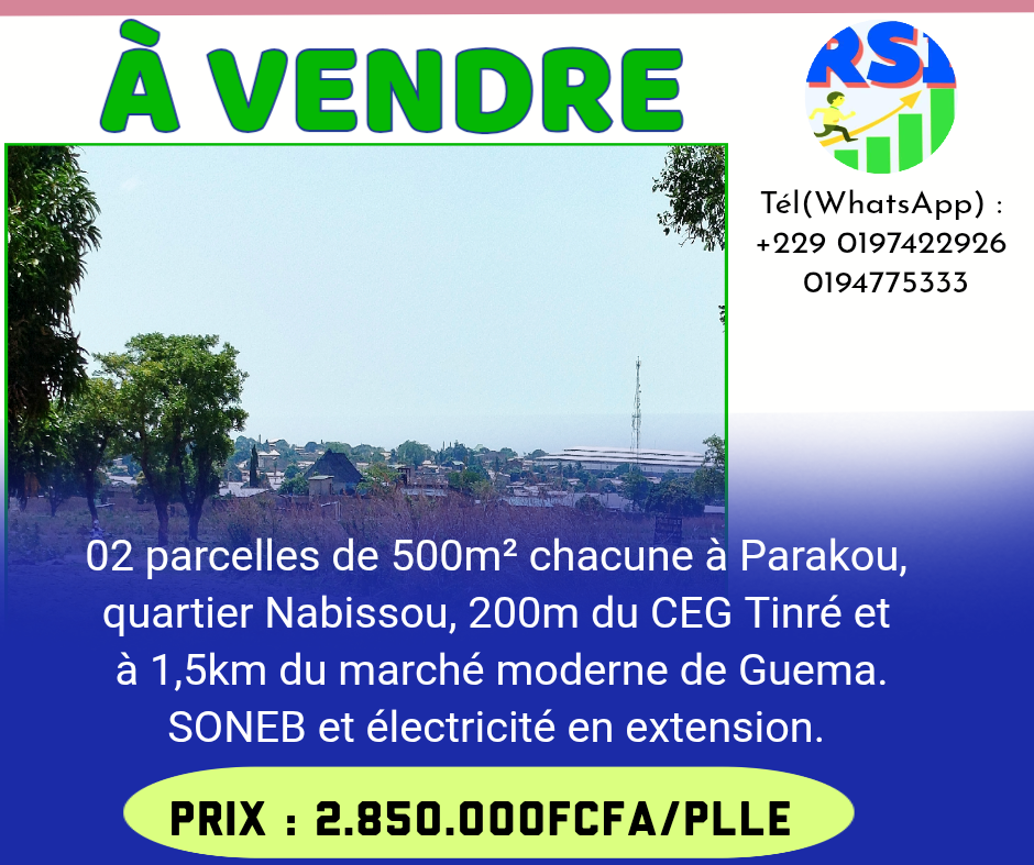 02 parcelles à Nabissou 